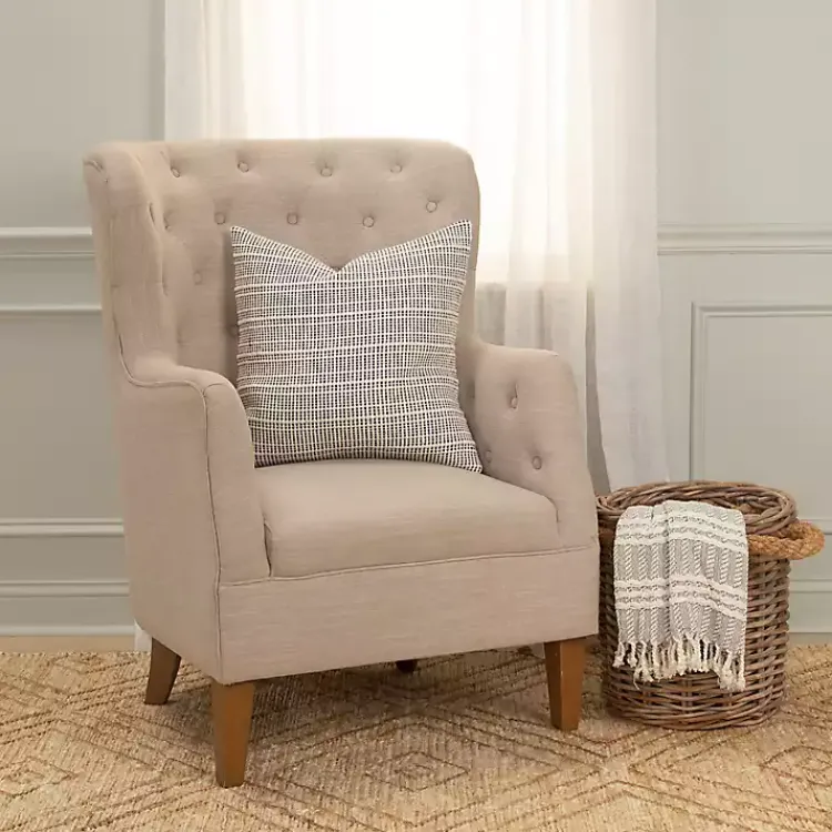 Outlet Navy and Natural Sea Striped Pillow Pillows