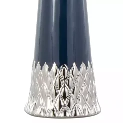 Kirklands Home Table Lamps|Navy and Silver Piper Table Lamp White