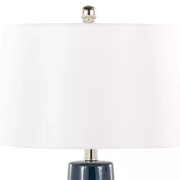 Kirklands Home Table Lamps|Navy and Silver Piper Table Lamp White