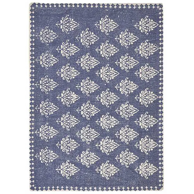 Kirklands Home Table Linens|Navy and White Decorative Placemats, Set of 4 Blue