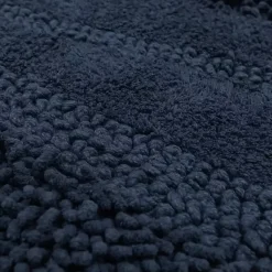 Kirklands Home Bathroom Rugs|Navy Asymmetrical Cotton Bath Mat Blue