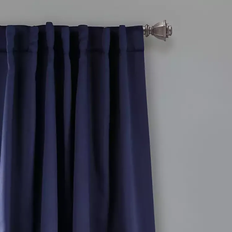 Kirklands Home Curtains & Drapes|Navy Back Tab Blackout Curtain Panel Set, 84 in. Blue