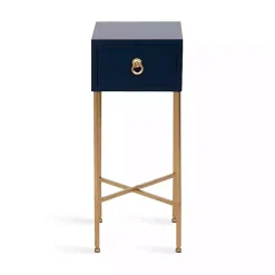 Kirklands Home Accent & End Tables|Navy and Gold Glam Accent Table Blue