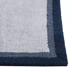 Kirklands Home Bathroom Rugs|Navy Border Cotton Bath Runner Blue