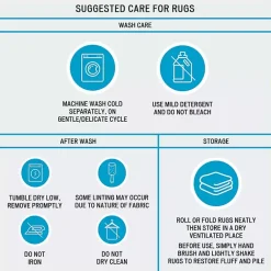 Kirklands Home Bathroom Rugs|Navy Border Cotton Bath Runner Blue