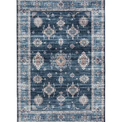 Kirklands Home Area Rugs|Navy Blue Decorative Washable Area Rug