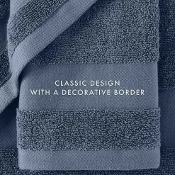 Kirklands Home Bath Towels|Navy Essential Cotton Bath Towels, Set of 4 Blue