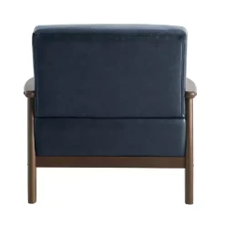 Kirklands Home Accent Chairs|Navy Faux Leather Ambon Accent Chair Blue