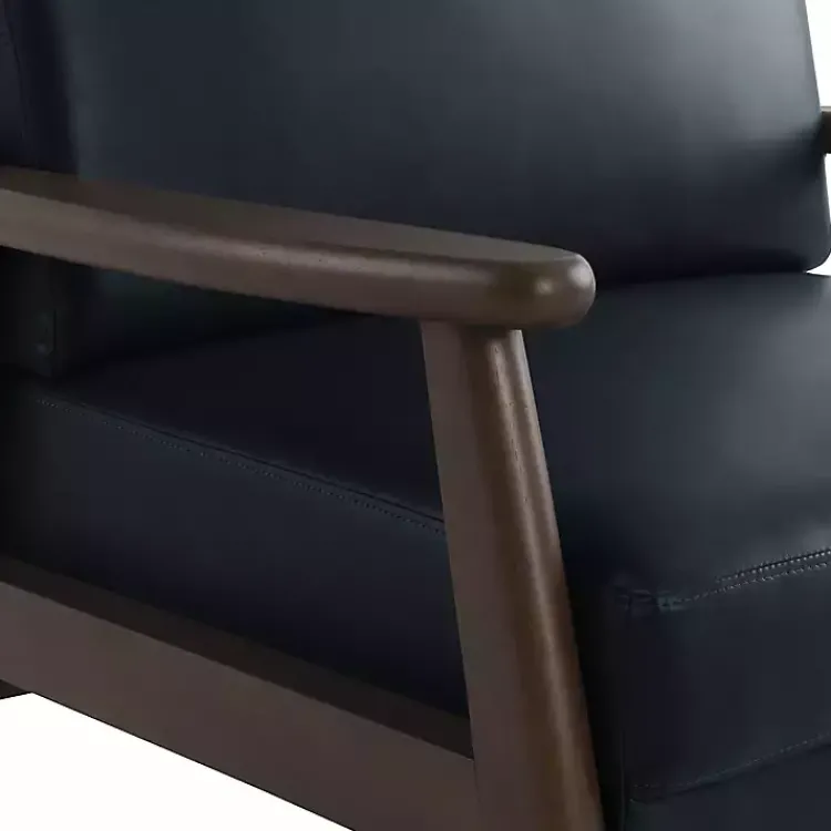 Kirklands Home Accent Chairs|Navy Faux Leather Ambon Accent Chair Blue