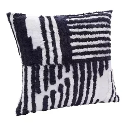 Online Navy Geometric Shag Throw Pillow Pillows