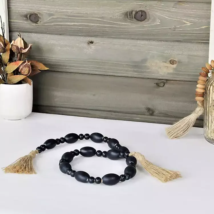 Discount Navy Oval Bead Wood Garland Decorative Accents