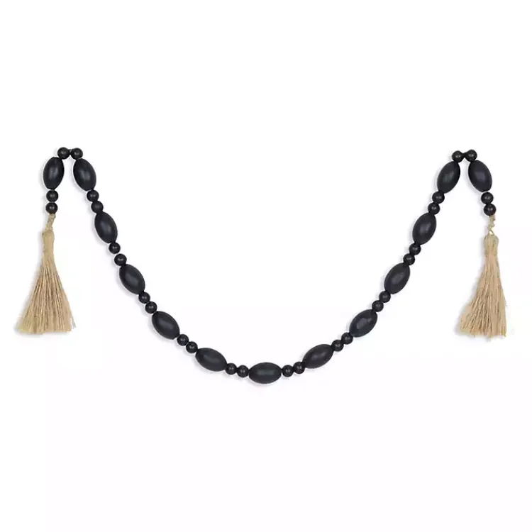 Discount Navy Oval Bead Wood Garland Decorative Accents