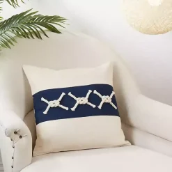 Online Navy Rope Knots Throw Pillow Pillows