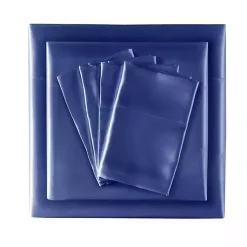 Kirklands Home Bed Sheets|Navy Satin 6-pc. Full Sheet Set Blue