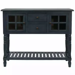 Kirklands Home Console Tables|Navy Slatted Windowpane Console Table Blue