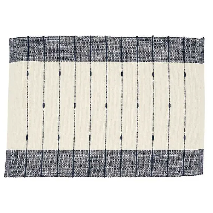 Kirklands Home Table Linens|Navy Blue Thin Stripes Placemats, Set of 4