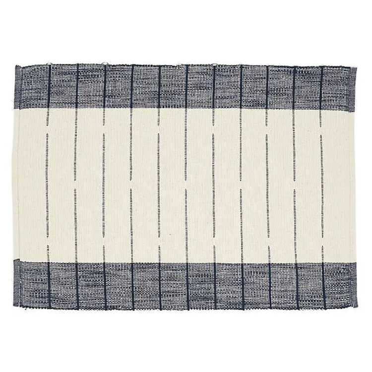 Kirklands Home Table Linens|Navy Blue Thin Stripes Placemats, Set of 4