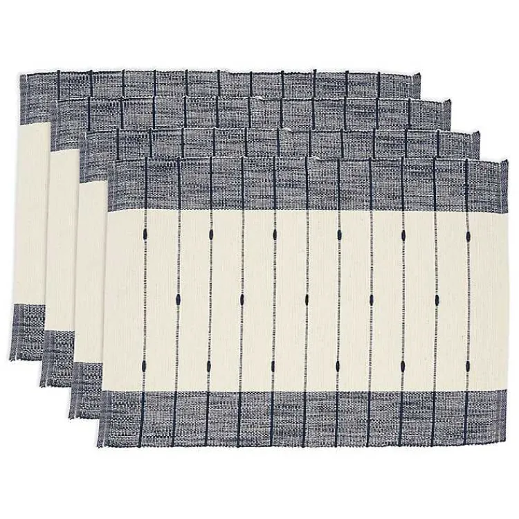 Kirklands Home Table Linens|Navy Blue Thin Stripes Placemats, Set of 4