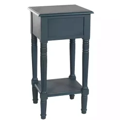 Kirklands Home Accent & End Tables|Navy Wood Square Hampton Accent Table Blue