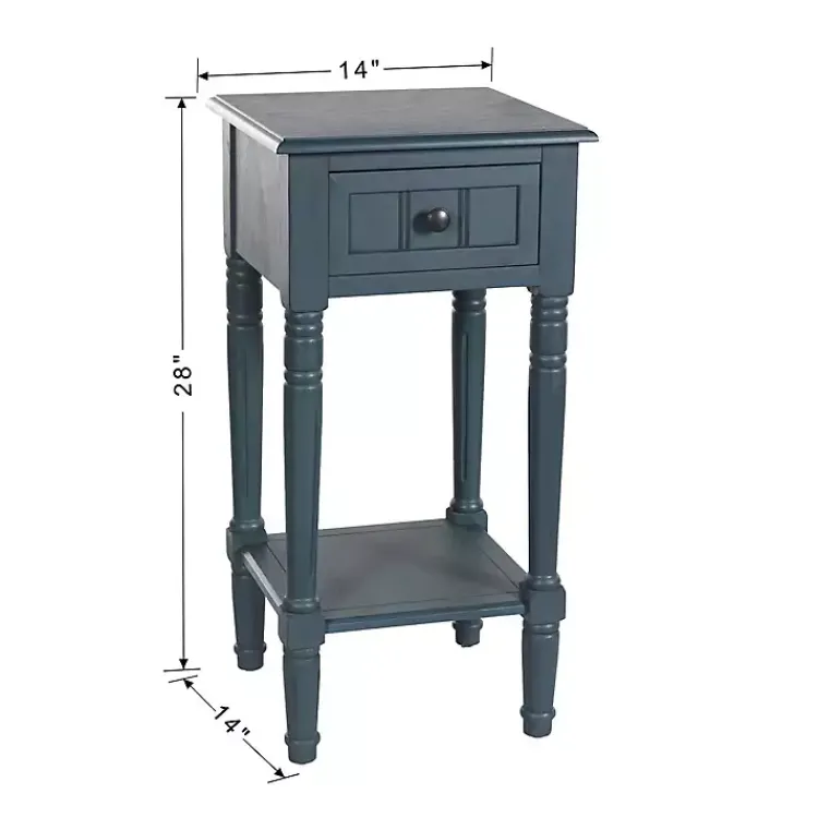Kirklands Home Accent & End Tables|Navy Wood Square Hampton Accent Table Blue