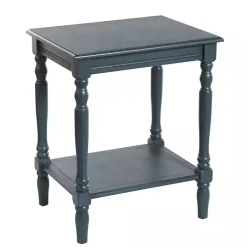 Kirklands Home Accent & End Tables|Navy Wood Sybil Accent Table Blue