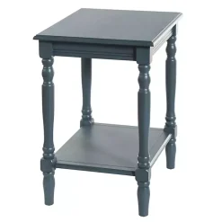 Kirklands Home Accent & End Tables|Navy Wood Sybil Accent Table Blue
