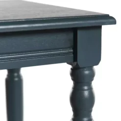 Kirklands Home Accent & End Tables|Navy Wood Sybil Accent Table Blue