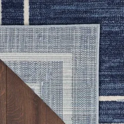 Kirklands Home Outdoor Rugs|Navy Bordered Indoor/Outdoor Area Rug, 3x5