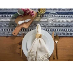 Kirklands Home Table Linens|Navy Braided Stripe Table Runner, 72 in. Blue