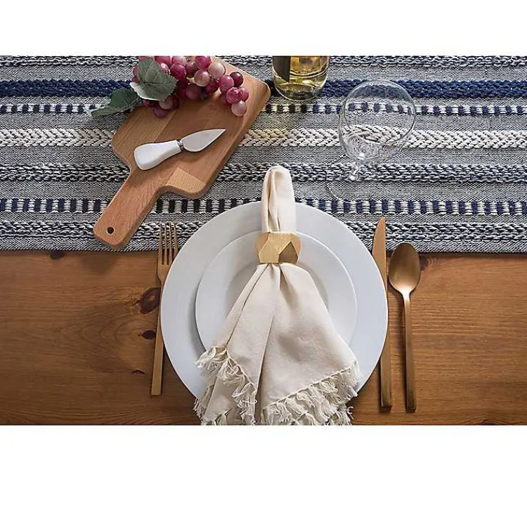 Kirklands Home Table Linens|Navy Braided Stripe Table Runner, 108 in. Blue