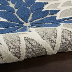 Kirklands Home Outdoor Rugs|Navy Bright Floral Burst Outdoor Area Rug, 7x10