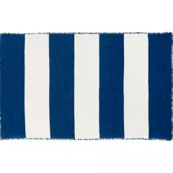 Kirklands Home Outdoor Rugs|Navy Cabana Stripe Indoor/Outdoor Scatter Rug