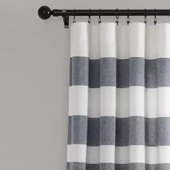 Kirklands Home Curtains & Drapes|Navy Cape Cod Stripe Curtain Panel Set, 84 in.