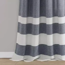 Kirklands Home Curtains & Drapes|Navy Cape Cod Stripe Curtain Panel Set, 84 in.