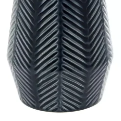 Best Navy Carved Chevron Ceramic Vases, Set of 2 Vases