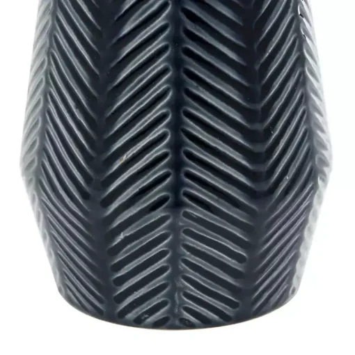 Best Navy Carved Chevron Ceramic Vases, Set of 2 Vases