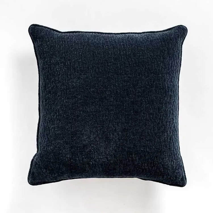 Online Navy Chenille Leopard Throw Pillow Pillows