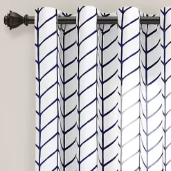 Kirklands Home Curtains & Drapes|Navy Chevron 2-pc. Panel Curtain Set, 84 in.