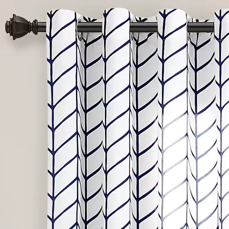 Kirklands Home Curtains & Drapes|Navy Chevron 2-pc. Panel Curtain Set, 84 in.