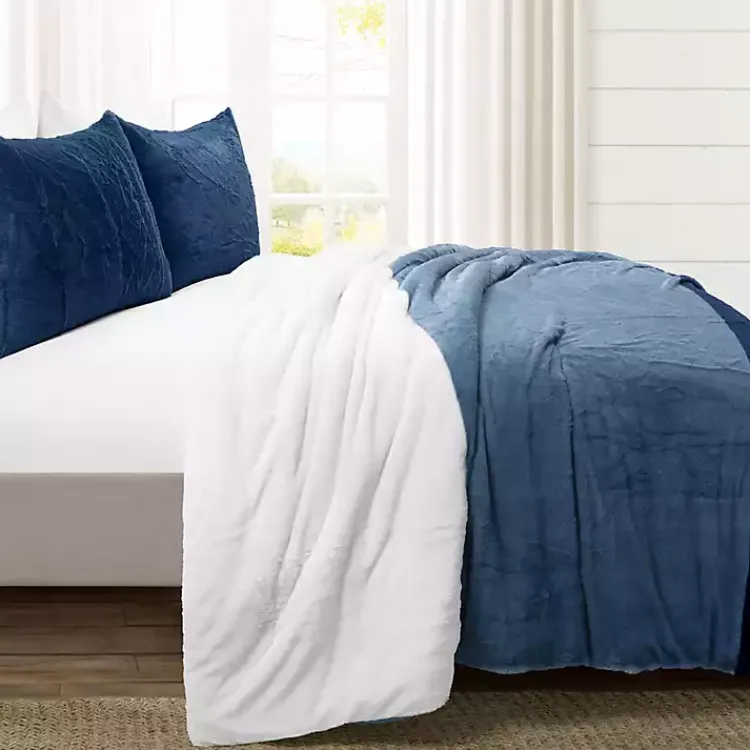 Kirklands Home Comforters|Navy Color Block 3-pc. Full/Queen Comforter Set Blue