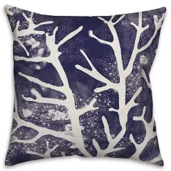 Kirklands Home Outdoor Cushions & Pillows|Navy Coral Outdoor Pillow