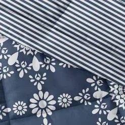 Kirklands Home Comforters|Navy Daisy Medallion Queen 3-pc. Comforter Set Blue