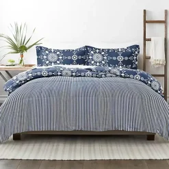 Kirklands Home Comforters|Navy Daisy Medallion Twin 3-pc. Comforter Set Blue