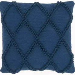 Online Navy Diamond Lattice Throw Pillow Pillows