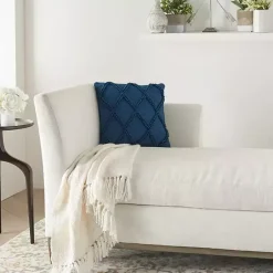 Online Navy Diamond Lattice Throw Pillow Pillows