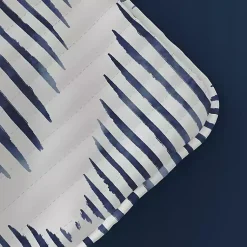 Kirklands Home Quilts|Navy Diamond Line Reversible 3-pc. King Quilt Set