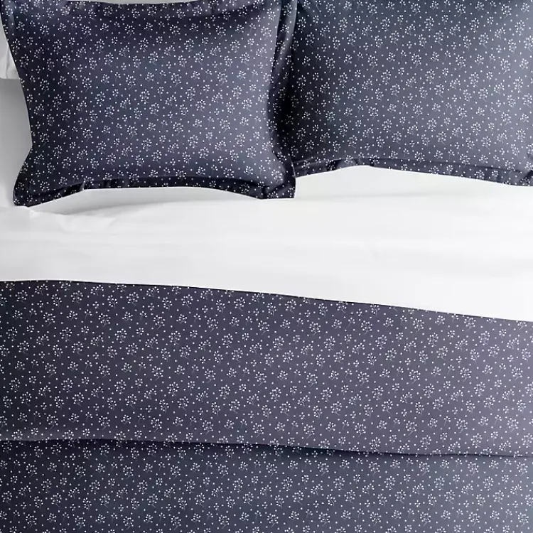 Kirklands Home Duvets|Navy Elegant Floral 3-pc. Queen Duvet Cover Set Blue