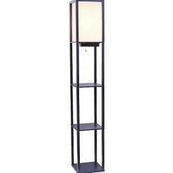 Kirklands Home Floor Lamps|Navy Etagere Shelf Charging Floor Lamp Blue