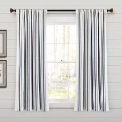 Kirklands Home Curtains & Drapes|Navy Farmhouse Stripe Curtain Panels, Set of 2