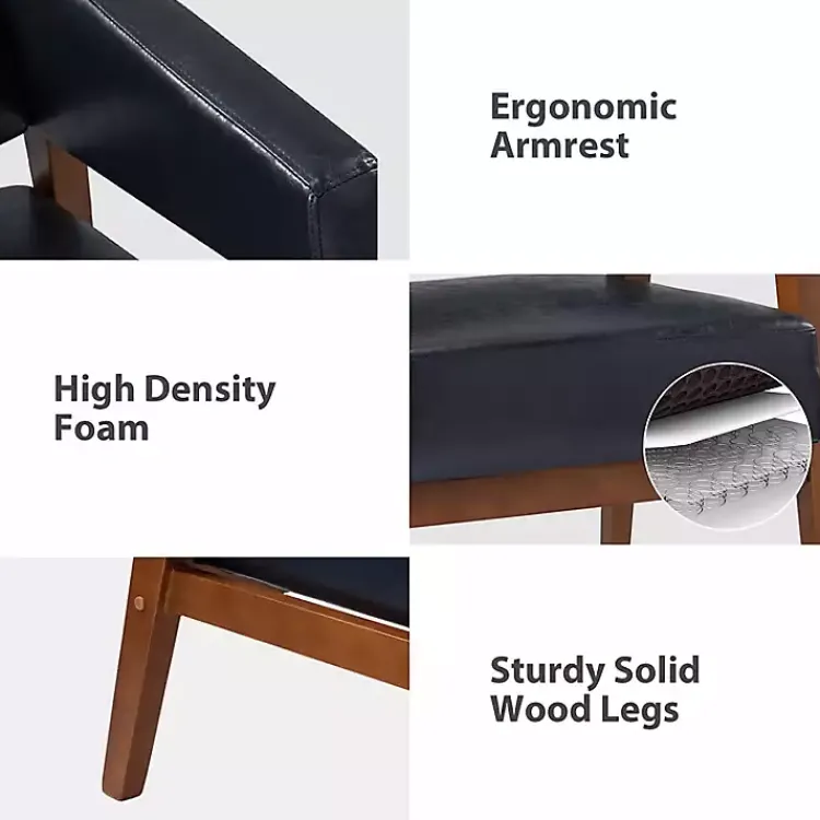 Kirklands Home Accent Chairs|Navy Faux Leather Nicki Accent Chair Blue